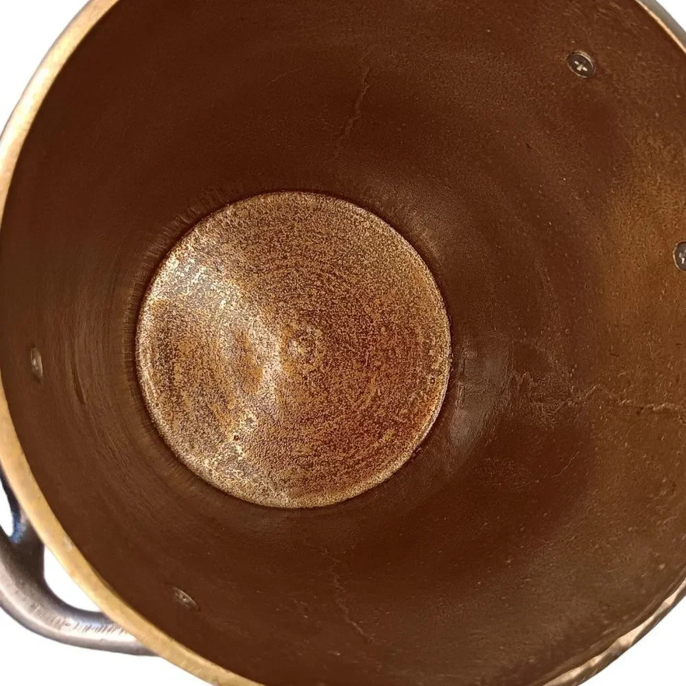 Gold Ice Bucket with Stag Deer Antler Handles Champagne Wine